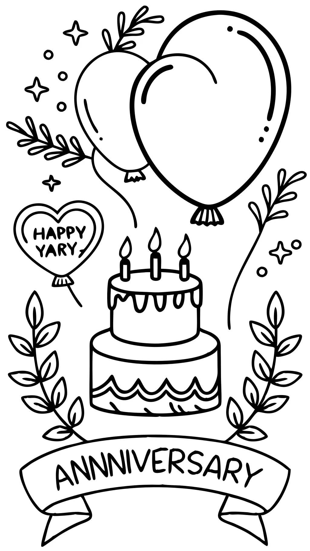 happy anniversary coloring pages